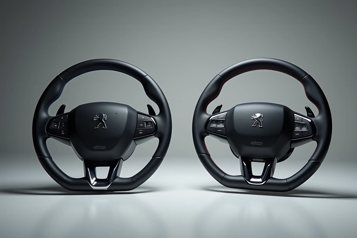 Comparaison des volants Peugeot 308 ancienne et nouvelle génération, évolution du design et des commandes intégrées