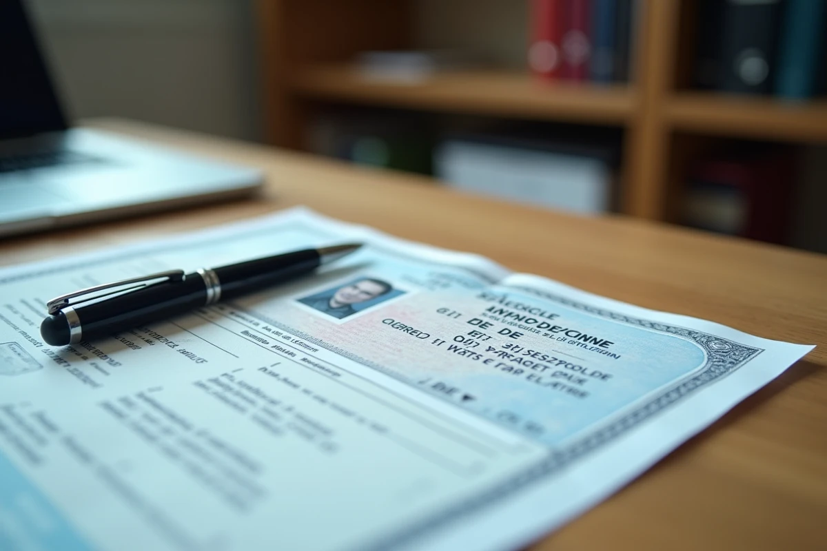 Permis de conduire français et convocation judiciaire posés sur un bureau dans un contexte administratif légal